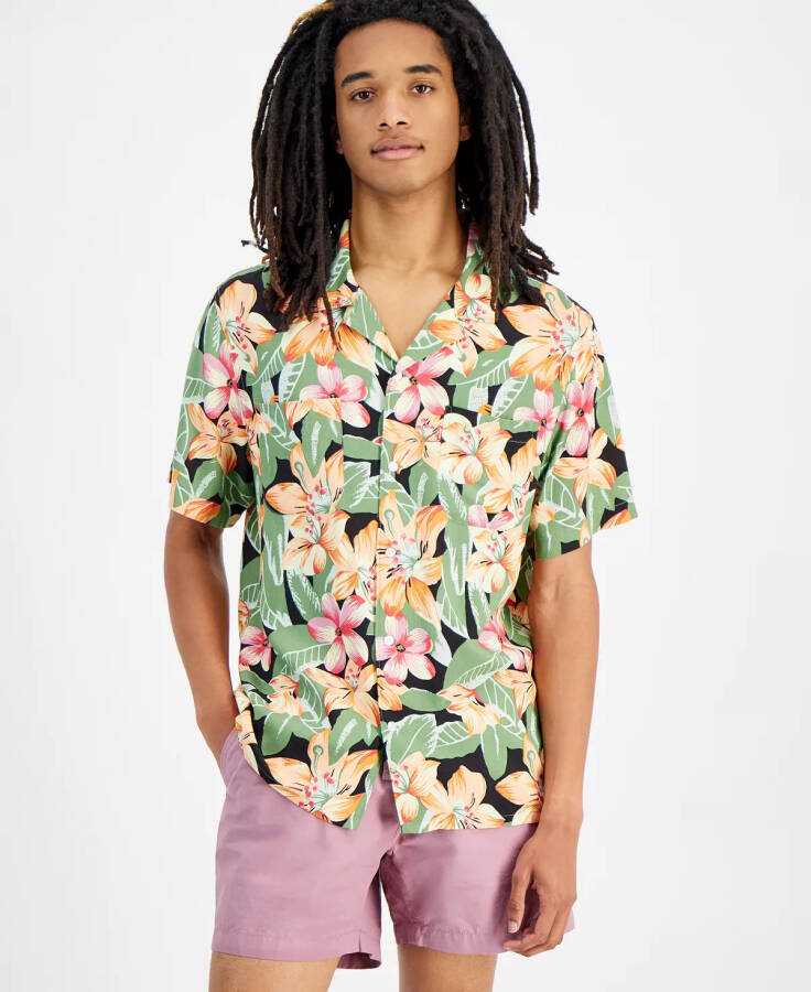 Men's Printed Relaxed Short-Sleeve Camp Shirt Andromeda - 5