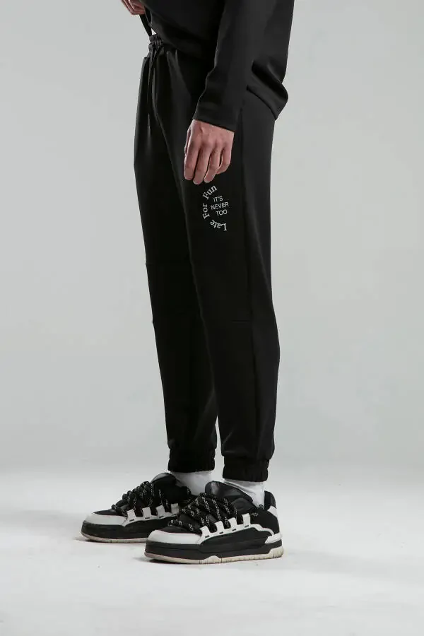 Men's Printed Scuba Jogger Black - 4