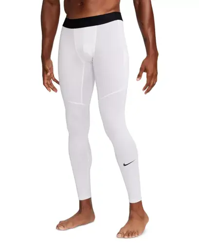 Men's Pro Slim-Fit Dri-FIT Fitness Tights-White/black - 1