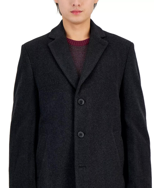 Men's Prosper Wool-Blend Slim Fit Overcoat - Charcoal - 1