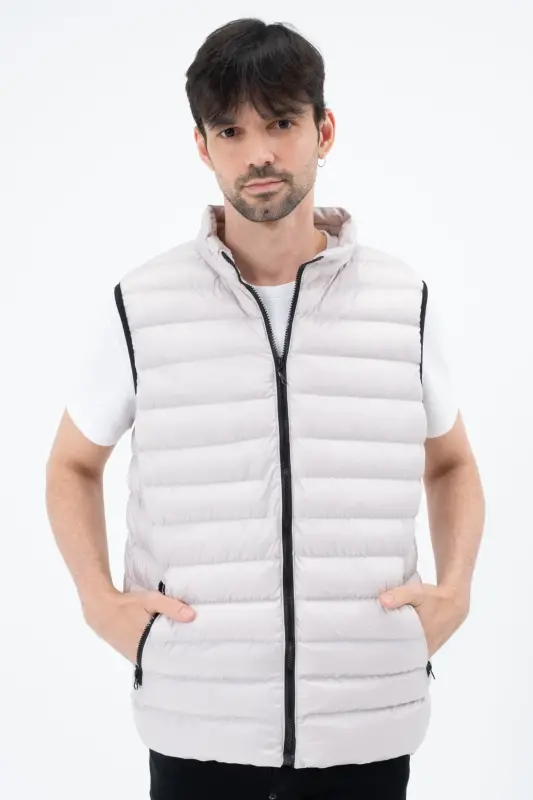 Men's Puffer Vest Waterproof - STONE - GAREN