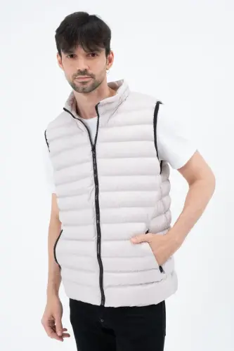 Men's Puffer Vest Waterproof - STONE - 3