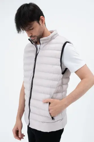 Men's Puffer Vest Waterproof - STONE - 5