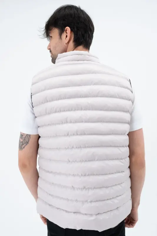 Men's Puffer Vest Waterproof - STONE - 8
