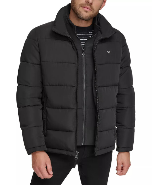 Men's Puffer With Set In Bib Detail, Created for Modazone Black - 1