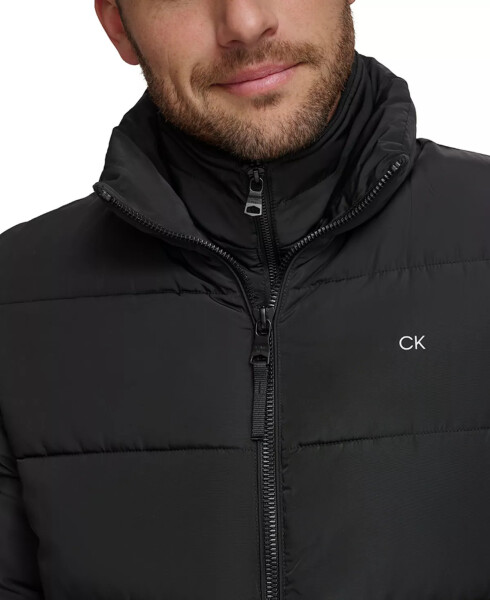 Men's Puffer With Set In Bib Detail, Created for Modazone Black - 3