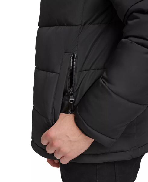 Men's Puffer With Set In Bib Detail, Created for Modazone Black - 4