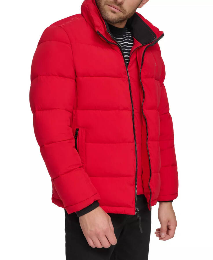 Men's Puffer With Set In Bib Detail, Created for Modazone Deep Red - 3