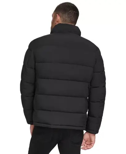 Men's Puffer With Set In Bib Detail, Created for Modazone - Ebony - 3