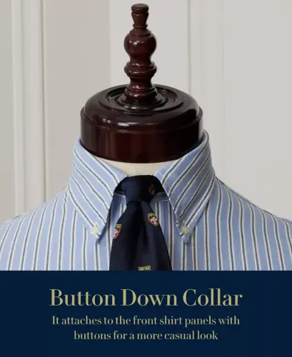 Men's Purepress Cotton Oxford Ko'ylak - Oq/Jigarrang 