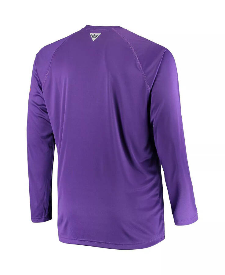 Men's Purple Clemson Tigers Big and Tall Terminal Tackle Long Sleeve Omni-Shade T-shirt Purple - 3