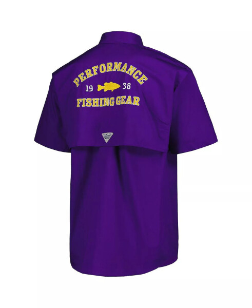 Men's Purple LSU Tigers Bonehead Button-Up Shirt - 4