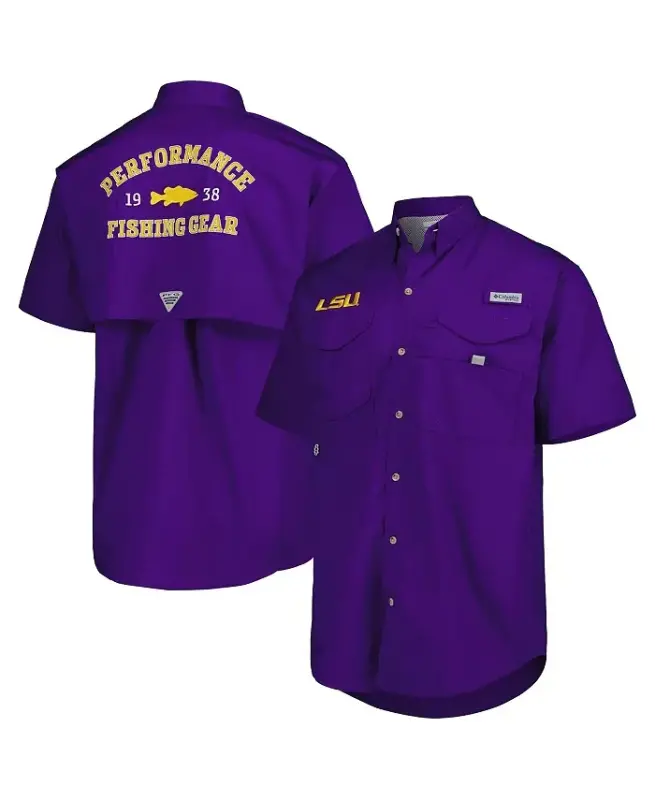 Men's Purple LSU Tigers Bonehead Button-Up Shirt-Purple - 1