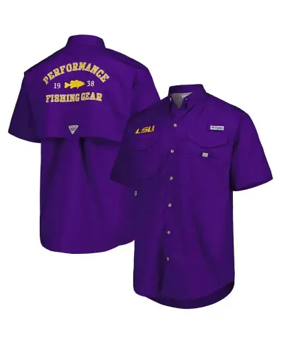 Men's Purple LSU Tigers Bonehead Button-Up Shirt-Purple - 2