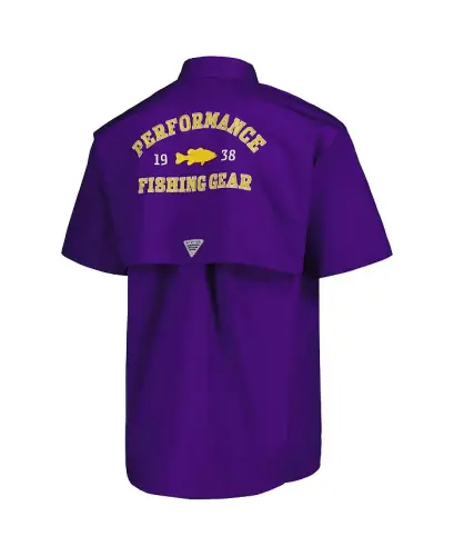 Men's Purple LSU Tigers Bonehead Button-Up Shirt-Purple - 4