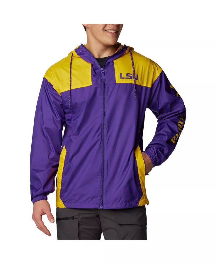 Men's Purple LSU Tigers Flash Challenger Omni-Shade Full-Zip Windbreaker Hoodie Jacket Purple - 1