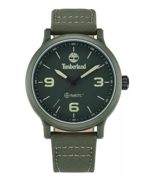 Men's Quartz Driscoll Green Nylon Strap Watch, 46mm Green - 1