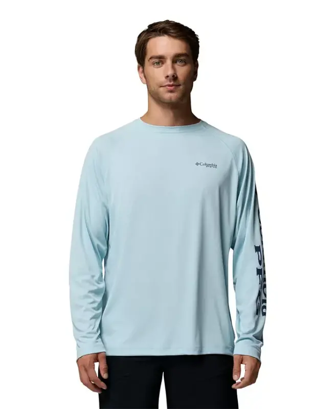Men's Quick Dry Long-Sleeve T-Shirt - Marine Light/Nocturnal Logo - 1