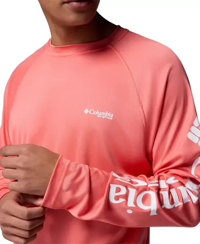 Men's Quick Dry Long-Sleeve T-Shirt - Melonade/White Logo - 3