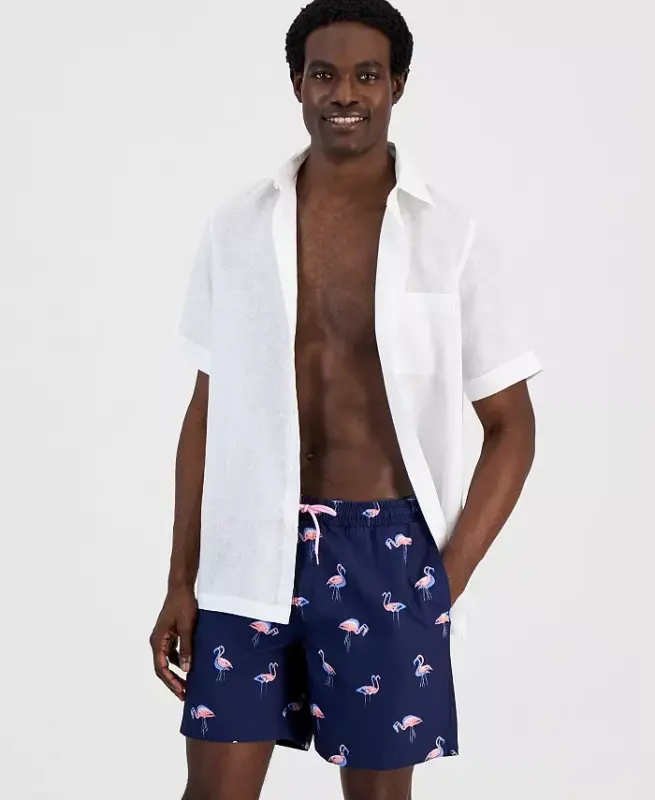 Men's Quick-Dry Performance Flamingo-Print 7