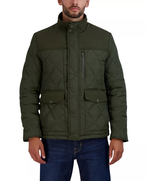 Men's Quilted Barn Jacket Army Green - 1