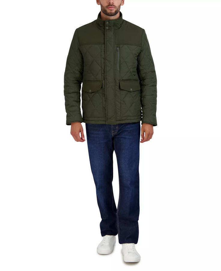 Men's Quilted Barn Jacket Army Green - 6