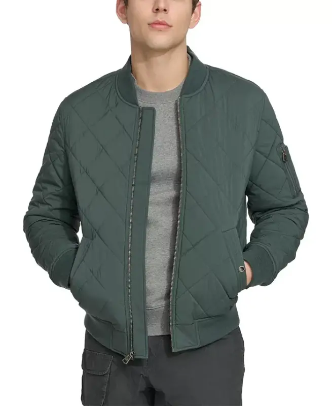 Men's Quilted Fashion Bomber Jacket-Urban Chic Blue - LEVI'S