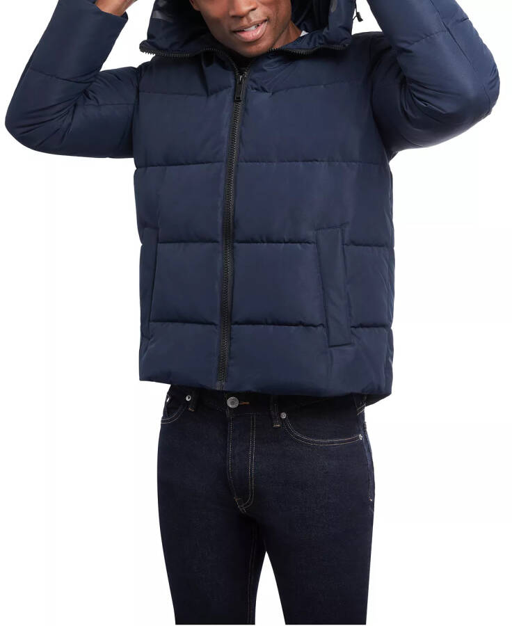 Men's Quilted Hooded Puffer Jacket - Midnight Blue - 8