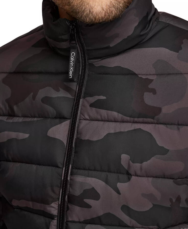 Men's Quilted Infinite Stretch Water-Resistant Puffer Jacket Black Camo - 3