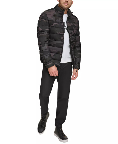 Men's Quilted Infinite Stretch Water-Resistant Puffer Jacket Black Camo - 4