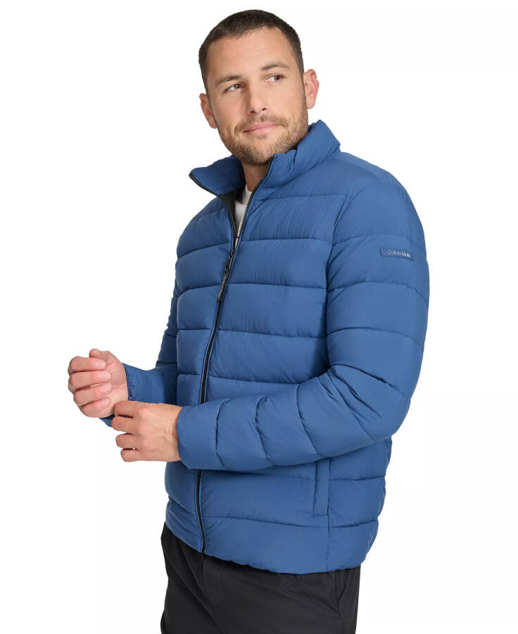 Men's Quilted Infinite Stretch Water-Resistant Puffer Jacket Blue - 3