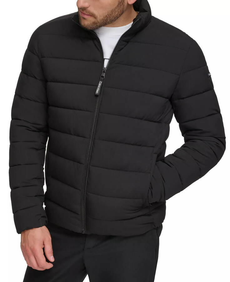 Men's Quilted Infinite Stretch Water-Resistant Puffer Jacket Ebony - 1