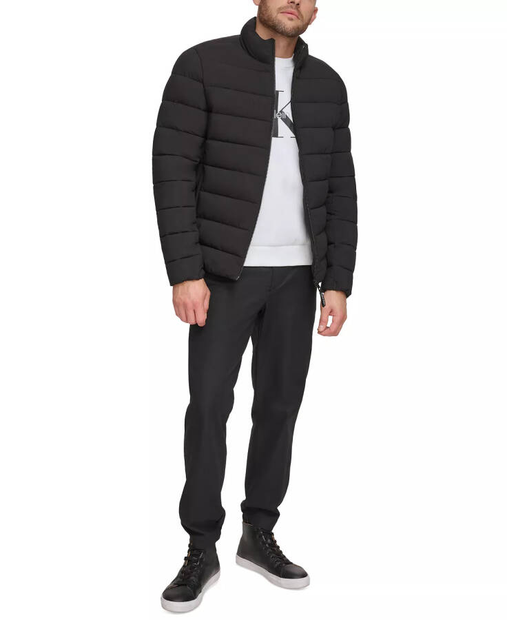 Men's Quilted Infinite Stretch Water-Resistant Puffer Jacket Ebony - 3