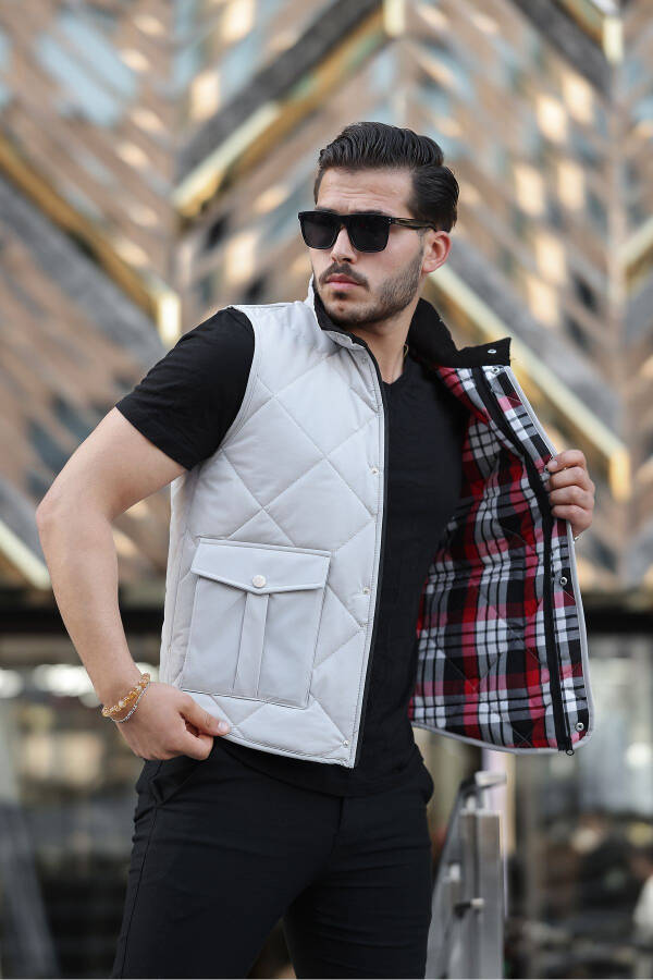 Men's Quilted Snap-Button Vest - 3