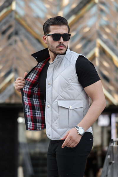 Men's Quilted Snap-Button Vest - 4