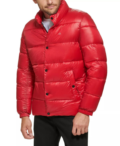 Men's Quilted Water-Resistant Puffer Jacket Deep Red - 1