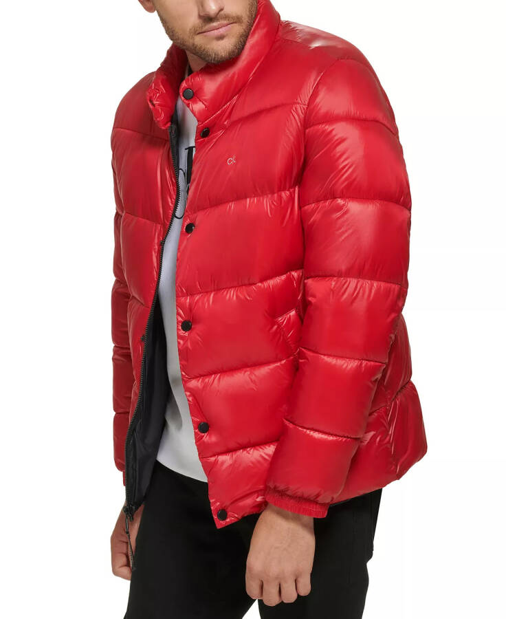 Men's Quilted Water-Resistant Puffer Jacket Deep Red - 3