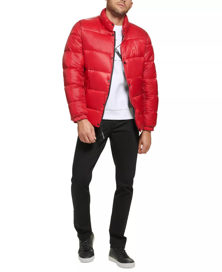 Men's Quilted Water-Resistant Puffer Jacket Deep Red - 5