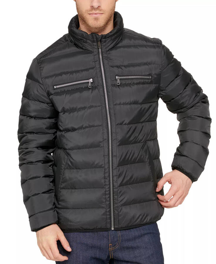 Men's Quilted Zip-Front Jacket Black - 3