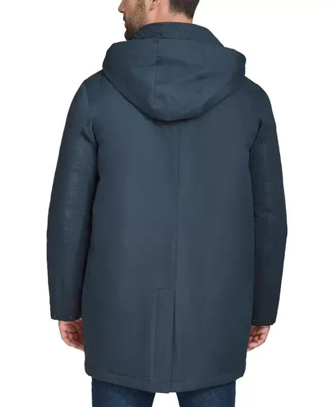 Men's Rain Coat with Removable Hood -Navy - 2