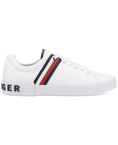 Men's Ramus Stripe Lace-Up Sneakers-White Multi - TOMMY HILFIGER (1)