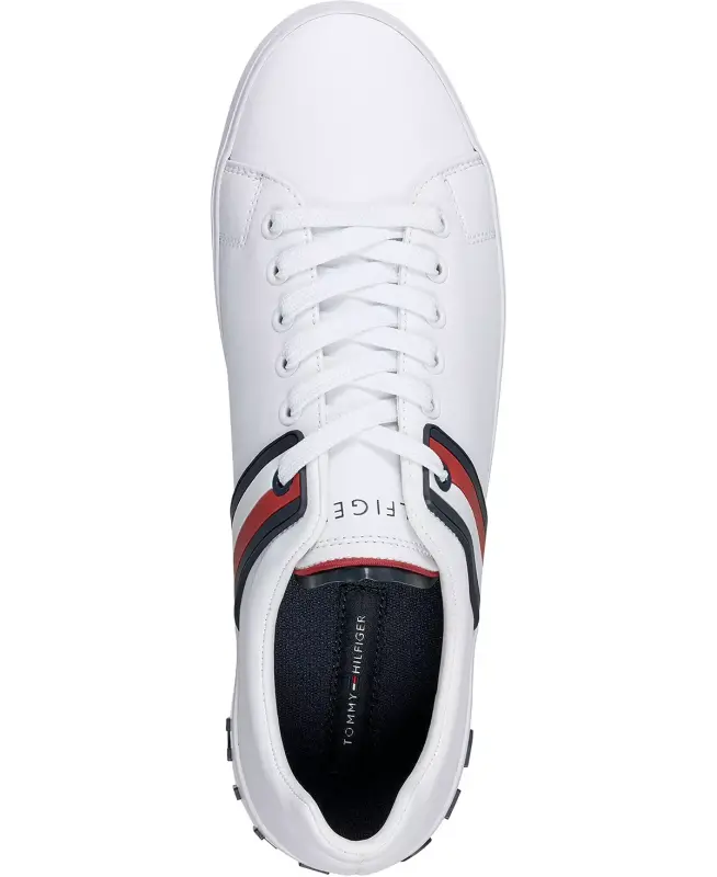 Men's Ramus Stripe Lace-Up Sneakers-White Multi - 9