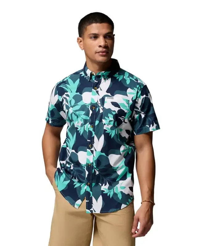 Men's Rapid Rivers Printed Shirt - Dolphine/Floriated - COLUMBIA