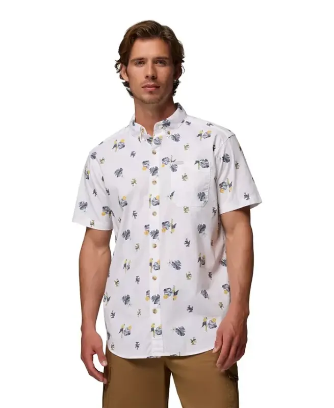 Men's Rapid Rivers Printed Shirt - Sand Dune/ Macaws - COLUMBIA