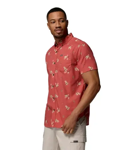 Men's Rapid Rivers Printed Shirt - Washed Red, Macaws - COLUMBIA (1)