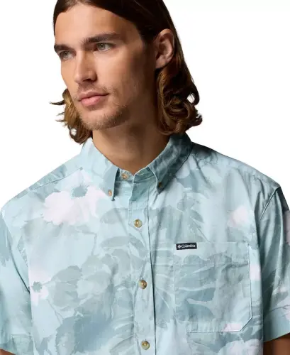 Men's Rapid Rivers Printed Shirt - Crushed Blue/Flower Blur - 4