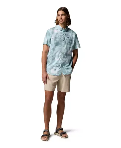 Men's Rapid Rivers Printed Short-Sleeve Shirt - Crushed Blue/Flower blur - 2