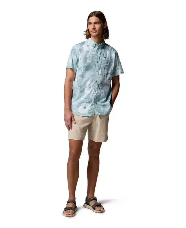 Men's Rapid Rivers Printed Short-Sleeve Shirt - Crushed Blue/Flower blur - 2