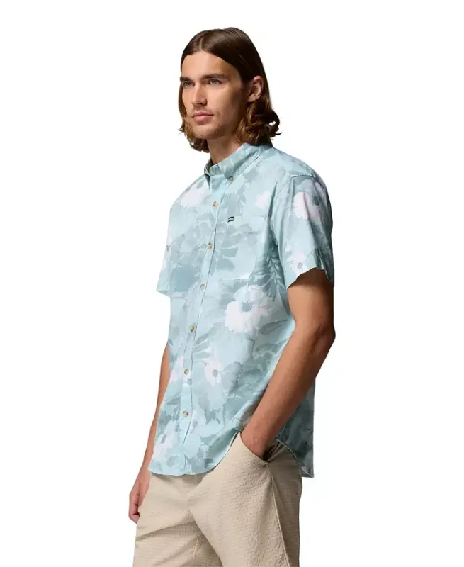 Men's Rapid Rivers Printed Short-Sleeve Shirt - Crushed Blue/Flower blur - 3