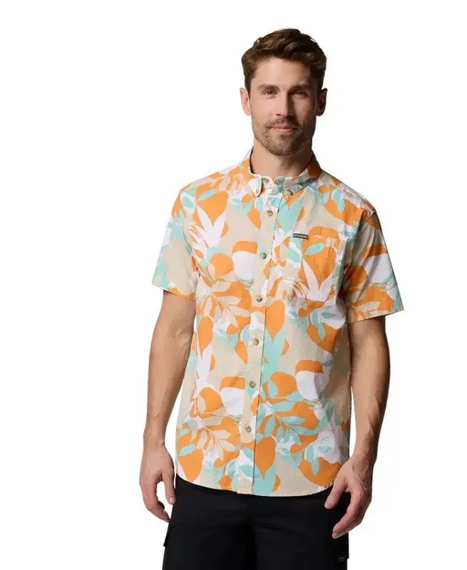 Men's Rapid Rivers Printed Shirt - Dark Stone - COLUMBIA